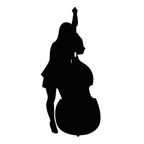 Double Bass Player Silhouette